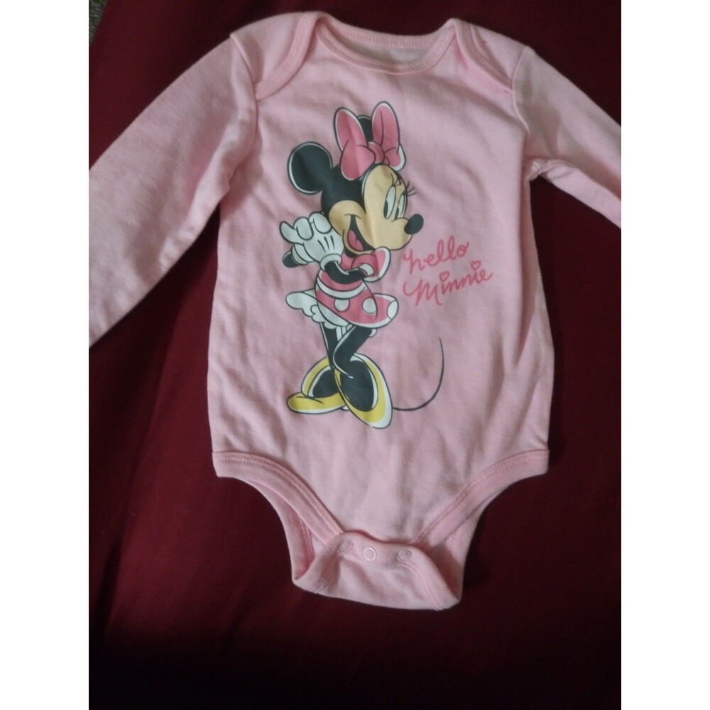 Minnie Mouse Baby 6M Disney Bodysuit One Piece Jumping Beans Child Pink Softest